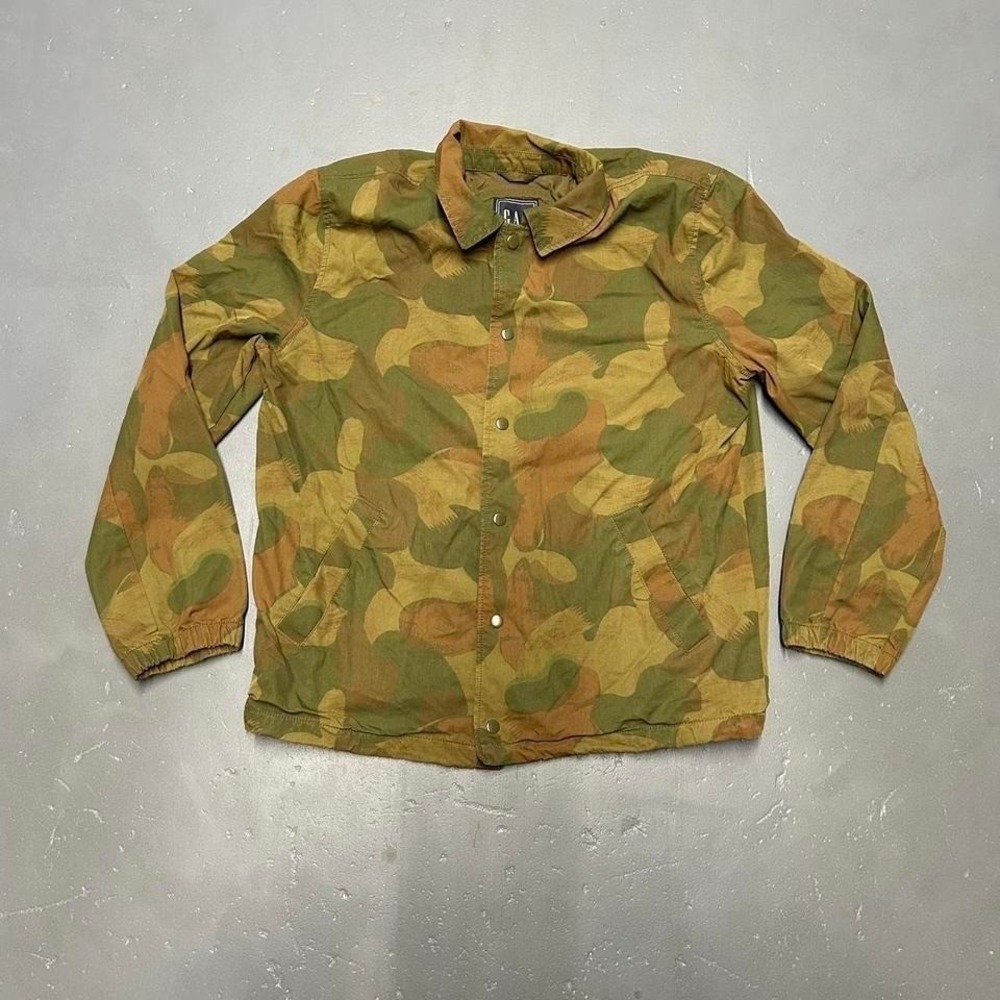 Vintage GAP snap button down nylon camo jacket earth tone